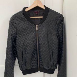 Material Girl Faux Leather Bomber Jacket